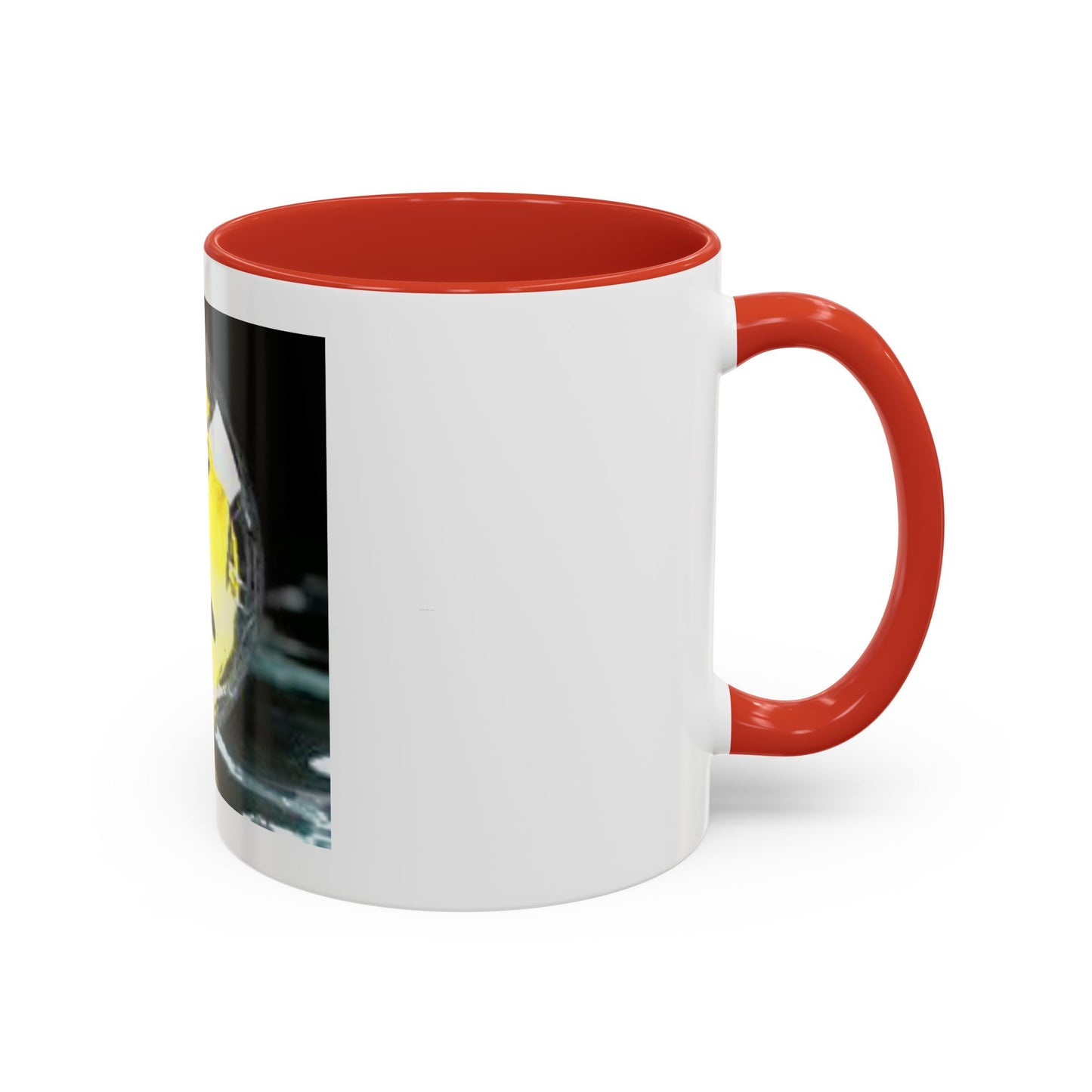 Angry Emoji Coffee Mug — Yellow Grumpy Face Accent Coffee Cup (11/15 oz)