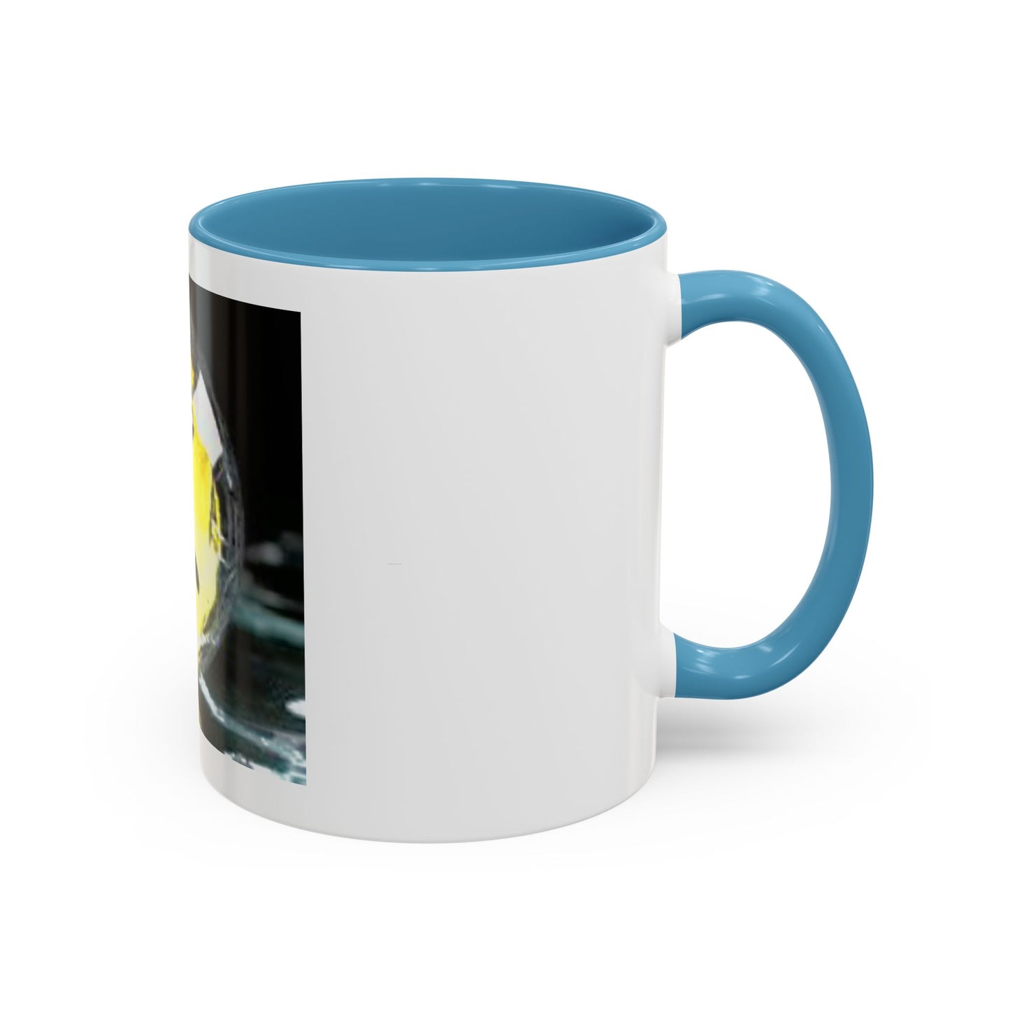 Angry Emoji Coffee Mug — Yellow Grumpy Face Accent Coffee Cup (11/15 oz)