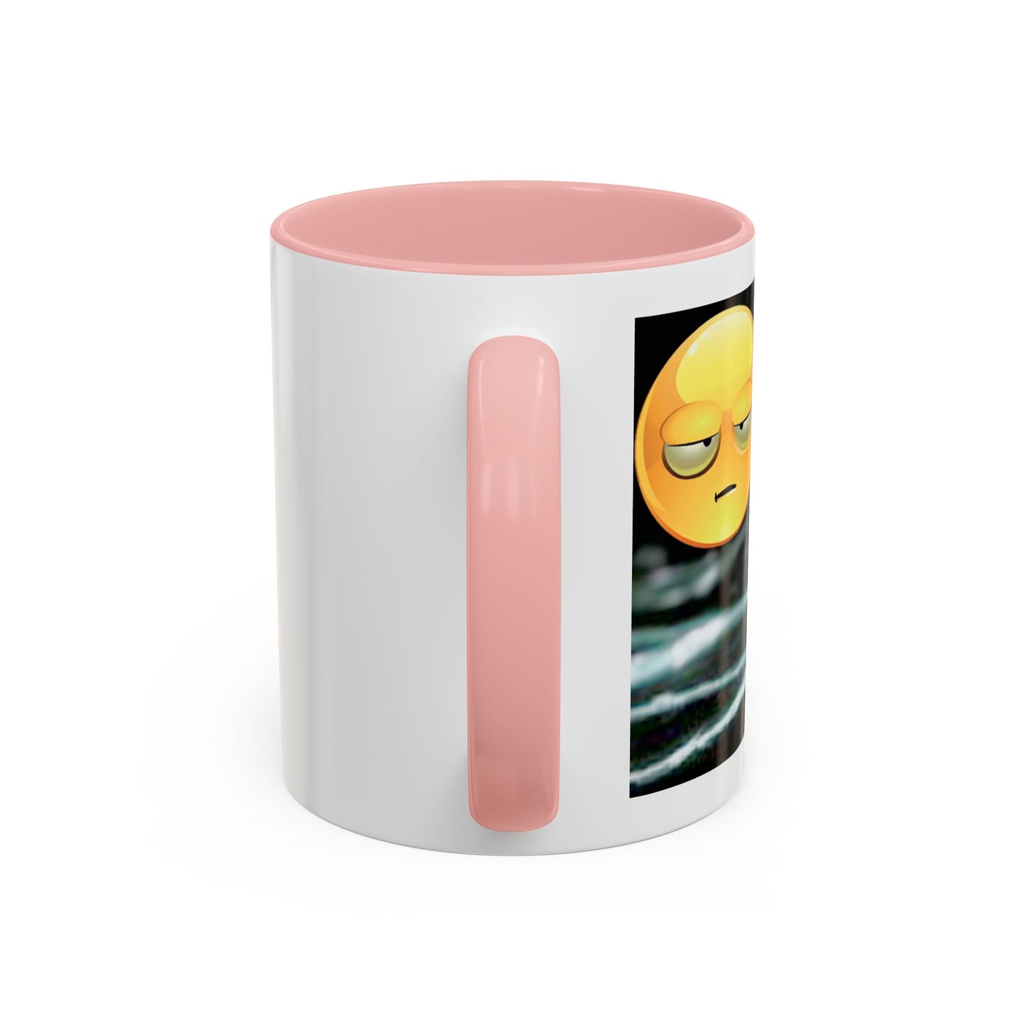 Angry Emoji Coffee Mug — Yellow Grumpy Face Accent Coffee Cup (11/15 oz)