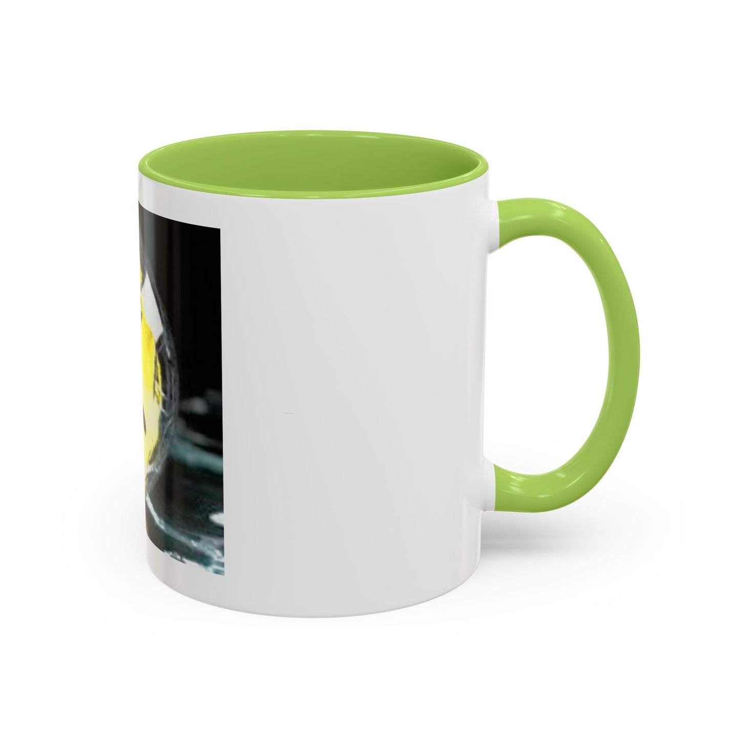 Angry Emoji Coffee Mug — Yellow Grumpy Face Accent Coffee Cup (11/15 oz)