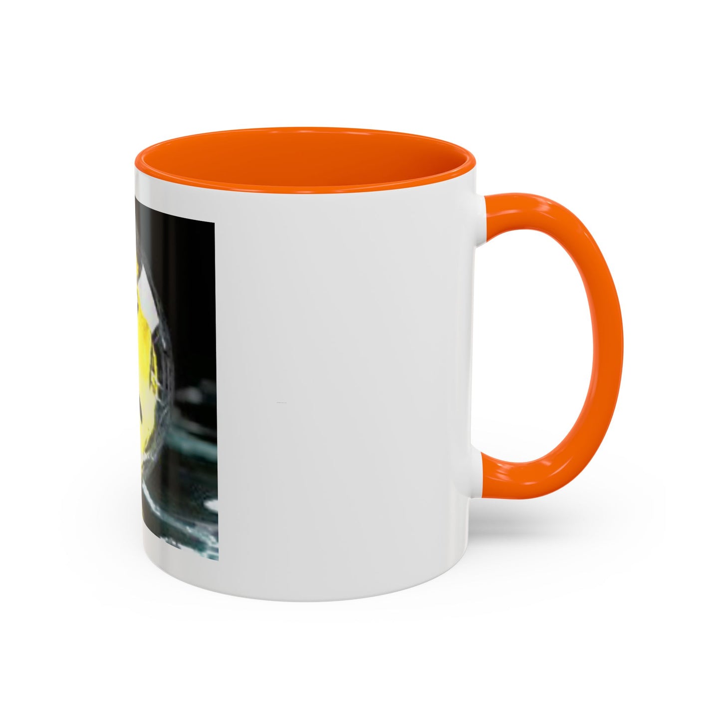 Angry Emoji Coffee Mug — Yellow Grumpy Face Accent Coffee Cup (11/15 oz)