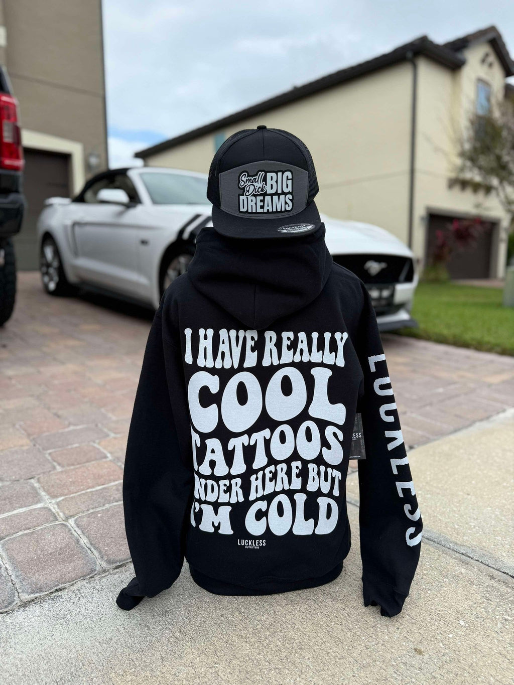 Cool Tattoos Hoodie | Black - Mint - Pink